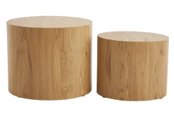 Miliboo Ovale Couchtische aus hellem Holz (2er-Set) WOODY* Couchtische|Beistelltische