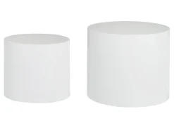 Miliboo Ovale Design-Beistelltische mit weißem Glanzeffekt (2er-Set) FAMOSA* Couchtische
