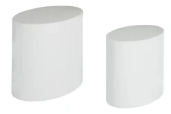 Miliboo Ovale Design-Beistelltische mit weißem Glanzeffekt (2er-Set) FAMOSA* Couchtische