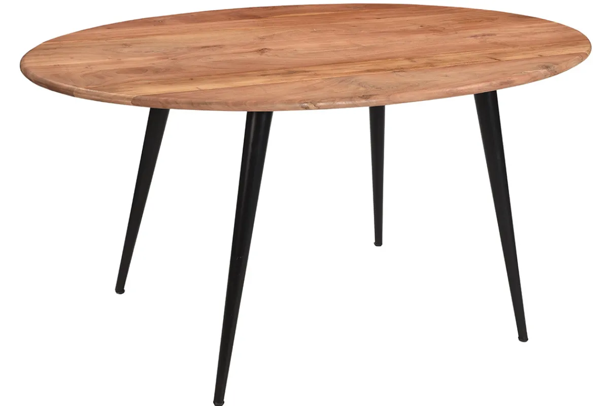 Miliboo Ovaler Esstisch aus massivem Akazienholz und Metall B160 cm OBALI* Esstische
