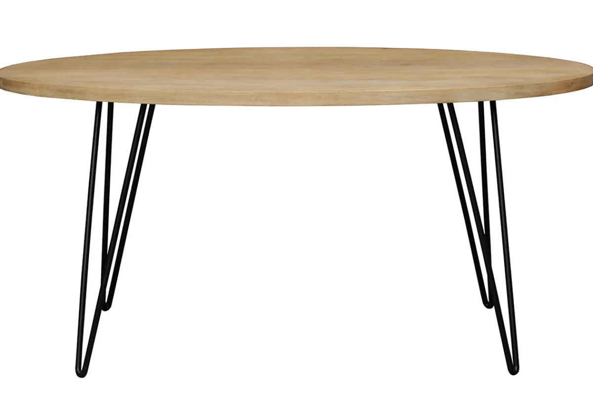 Miliboo Ovaler Esstisch aus massivem Mangoholz L160 cm VIBES* Esstische