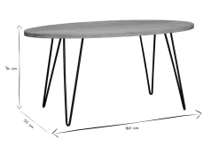 Miliboo Ovaler Esstisch aus massivem Mangoholz L160 cm VIBES* Esstische