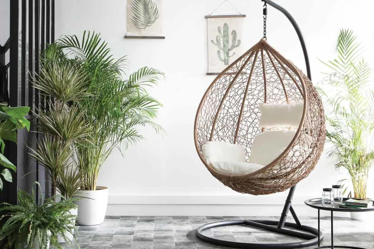 Miliboo Ovaler Hängesessel aus Kunststoff im Rattanstil MOJO* Design-sessel|Sessel
