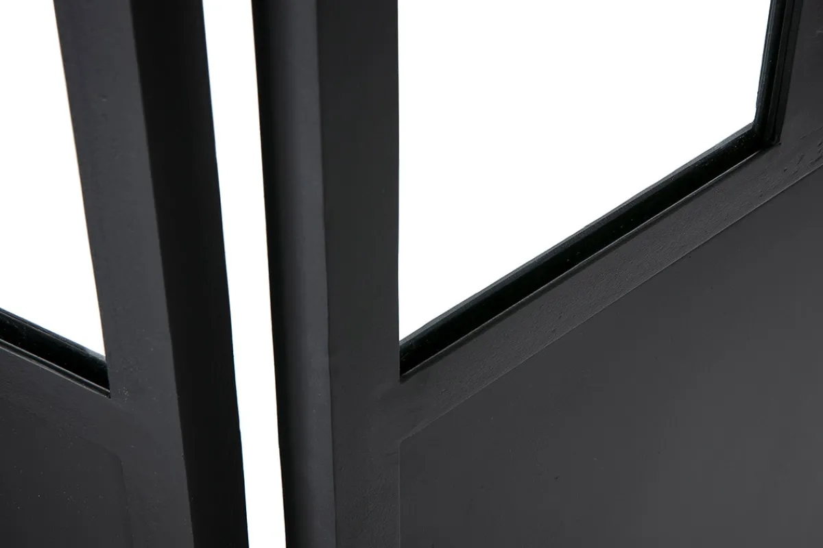 Miliboo Paravent 4 Flügel aus Metall Schwarz und Glas RACK* Paravent|Alle Dekoration