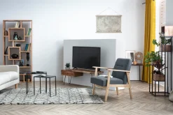 Miliboo Pflanzenhalter aus Mangoholz und schwarzem Metall PIANO* Bücherregale|Bücherregale