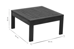 Miliboo Quadratischer Garten-Couchtisch aus Massivholz B60 cm SALVADOR* Gartentische