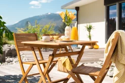 Miliboo Quadratischer Gartenklapptisch aus Massivholz B70 cm FUEGO* Gartentische