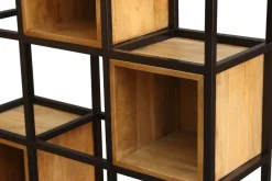 Miliboo Raumteiler-Regal aus Mangoholz und schwarz lackiertem Holz H180 cm FINLEY* Bücherregale|Bücherregale