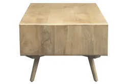 Miliboo Rechteckiger Couchtisch mit Stauraum aus massivem Mangoholz und Rattangeflecht B100 cm ACANGE* Couchtische
