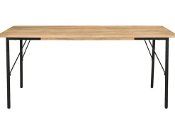 Miliboo Rechteckiger Esstisch aus hellem Mango-Massivholz und schwarzem Metall B180 cm JUDE* Esstische