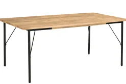 Miliboo Rechteckiger Esstisch aus hellem Mango-Massivholz und schwarzem Metall B180 cm JUDE* Esstische