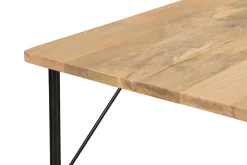 Miliboo Rechteckiger Esstisch aus hellem Mango-Massivholz und schwarzem Metall B180 cm JUDE* Esstische