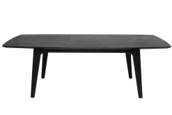 Miliboo Rechteckiger Esstisch mit integrierter Verlängerung in Schwarz Eiche L180-230 cm FIFTIES* Ausziehtische