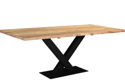 Miliboo Rechteckiger Industrial-Esstisch aus massivem Akazienholz und schwarzem Metall L200 cm VALLEY* Esstische