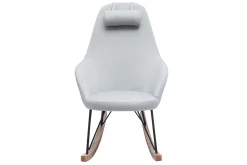 Miliboo Relax-Sessel - Schaukelstuhl Stoff Grau Füße Metall und Esche JHENE* Design-sessel|Schaukelstühle