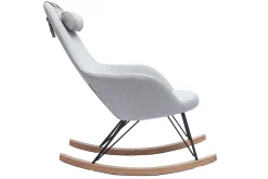 Miliboo Relax-Sessel - Schaukelstuhl Stoff Grau Füße Metall und Esche JHENE* Design-sessel|Schaukelstühle