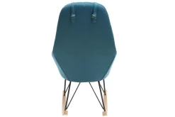 Miliboo Relax-Sessel - Schaukelstuhl Stoff Petrolblau Füße Metall und Esche JHENE* Design-sessel|Schaukelstühle