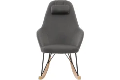 Miliboo Relax-Sessel - Schaukelstuhl Stoff Grau Füße Metall und Esche JHENE* Design-sessel|Schaukelstühle