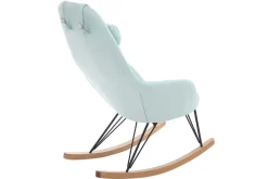 Miliboo Relax-Sessel - Schaukelstuhl Stoff Meeresgrün Füße Metall und Esche JHENE* Design-sessel|Schaukelstühle