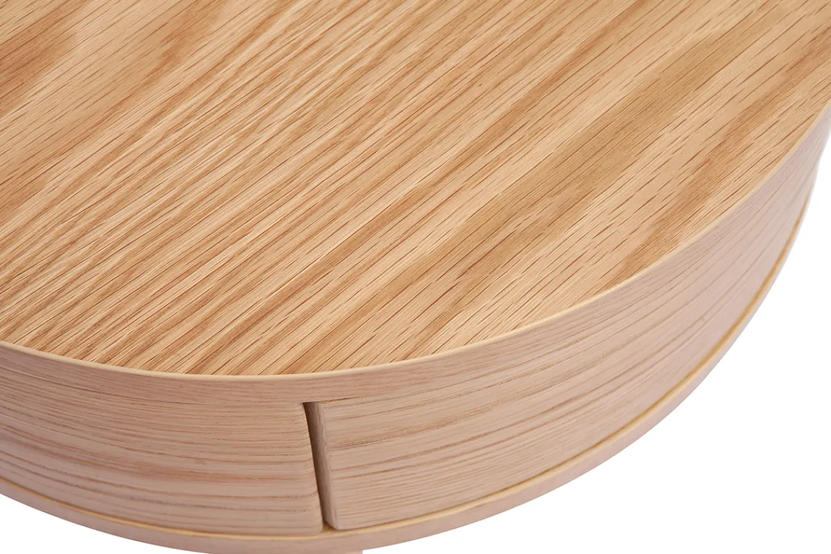 Miliboo Runde Nachttische aus hellem Holz mit Schublade D45 cm (2er-Set) JUDITH* Nachttische