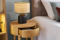 Miliboo Runde Nachttische aus hellem Holz mit Schublade D45 cm (2er-Set) JUDITH* Nachttische