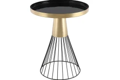 Miliboo Runder Beistelltisch aus schwarz und goldfarben lackiertem Stahl D 41 cm SPLEEN* Couchtische|Beistelltische