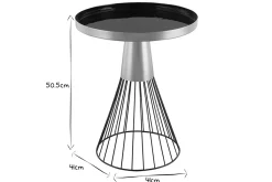 Miliboo Runder Beistelltisch aus schwarz und goldfarben lackiertem Stahl D 41 cm SPLEEN* Couchtische|Beistelltische