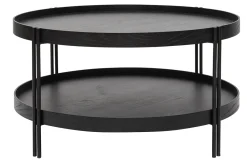 Miliboo Runder Couchtisch aus Eiche schwarz und Metall D80 cm TWICE* Couchtische