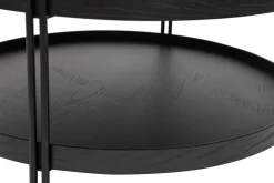 Miliboo Runder Couchtisch aus Eiche schwarz und Metall D80 cm TWICE* Couchtische