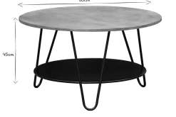 Miliboo Runder Couchtisch aus massivem Mangoholz und schwarzem Metall PRIYA* Couchtische