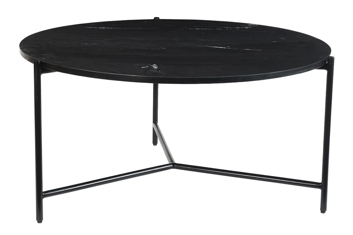 Miliboo Runder Couchtisch aus schwarzem Marmor D 90 cm BUMCELLO* Couchtische