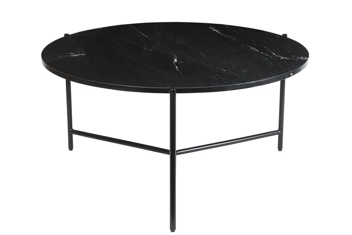 Miliboo Runder Couchtisch aus schwarzem Marmor D 90 cm BUMCELLO* Couchtische