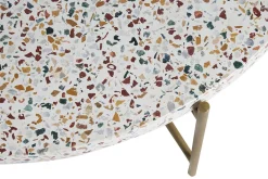Miliboo Runder Couchtisch aus Terrazzo und goldfarbenes Metall D81 cm MEZZO* Couchtische