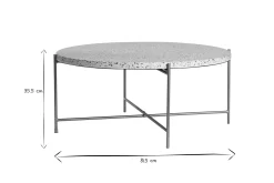 Miliboo Runder Couchtisch aus Terrazzo und goldfarbenes Metall D81 cm MEZZO* Couchtische