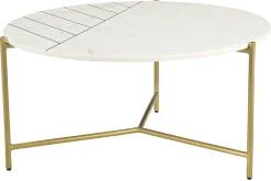 Miliboo Runder Couchtisch aus weißem Marmor SILLON* Couchtische