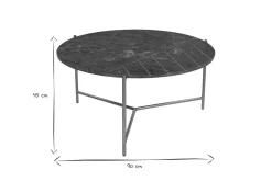Miliboo Runder Design-Couchtisch aus grünem Marmor und Messing D 90 cm SILLON* Couchtische