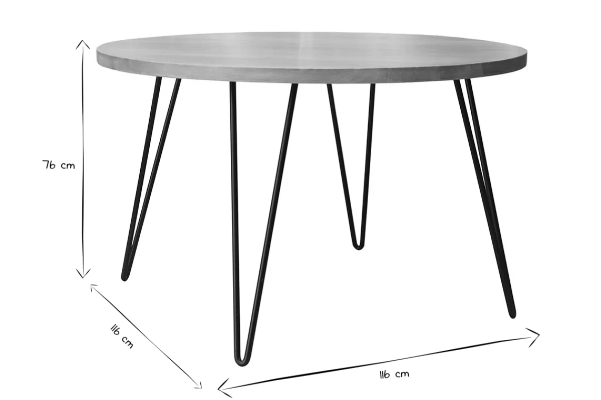 Miliboo Runder Esstisch aus massivem Mangoholz D116 cm VIBES* Esstische