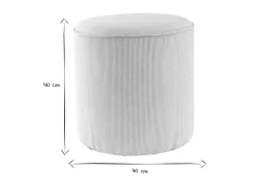 Miliboo Runder Hocker aus beigem Cord D 40 cm LOUIS* Sitzsäcke|Sitzsäcke