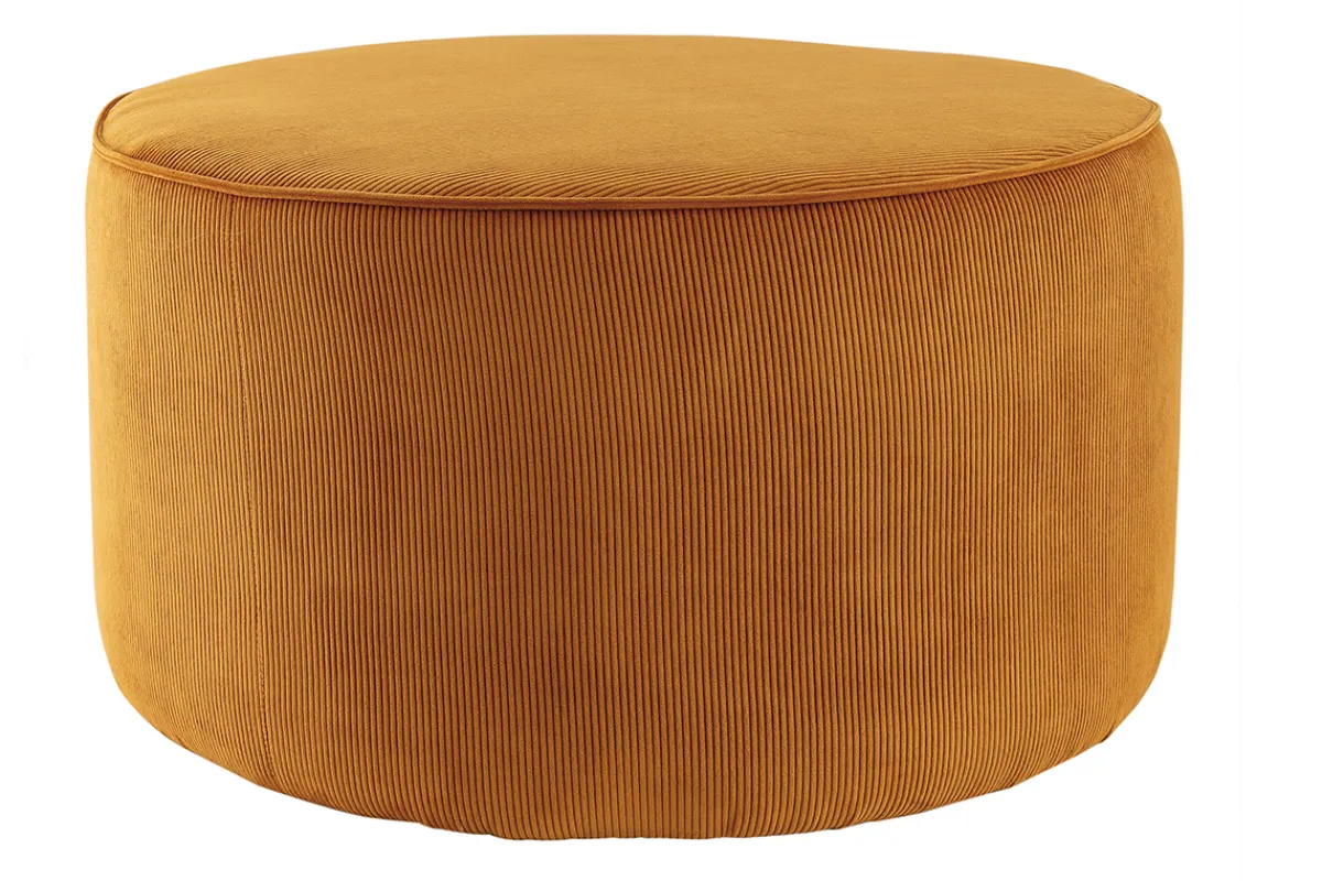 Miliboo Runder Hocker aus gelbem Cord D 70 cm LOUIS* Sitzsäcke|Sitzsäcke