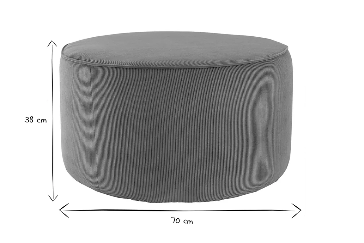 Miliboo Runder Hocker aus gelbem Cord D 70 cm LOUIS* Sitzsäcke|Sitzsäcke