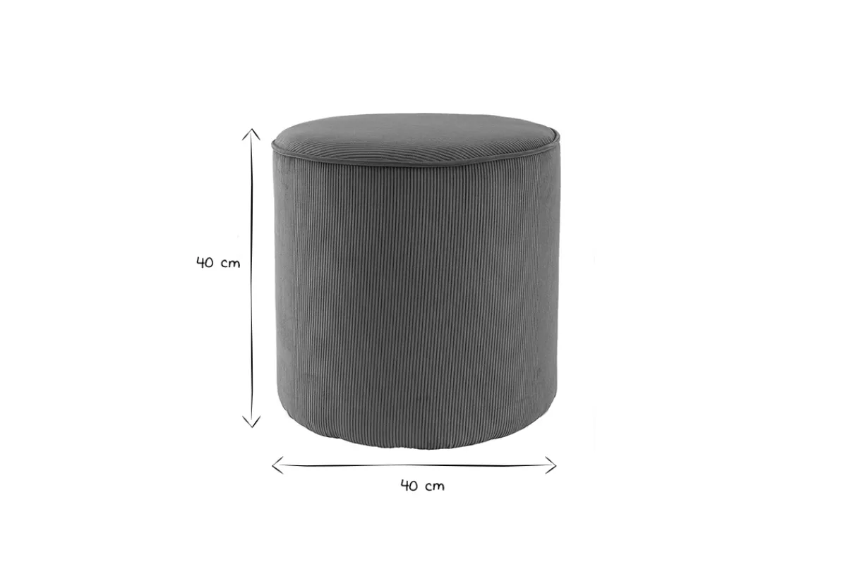 Miliboo Runder Hocker aus rostbraunem Cord D 40 cm LOUIS* Sitzsäcke|Sitzsäcke