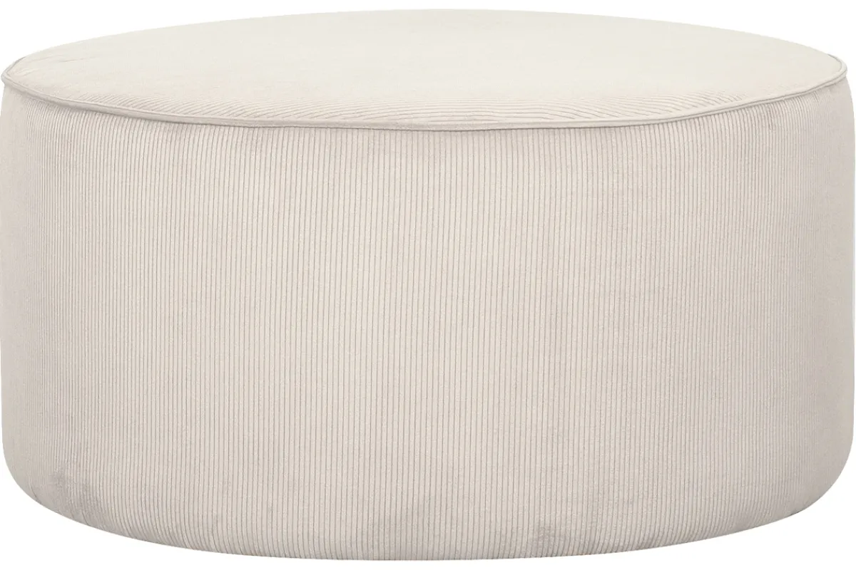Miliboo Runder Hocker aus ungebleichtem beigem Cord D70 cm LOUIS* Sitzsäcke|Sitzsäcke