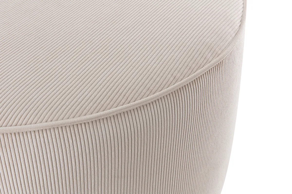 Miliboo Runder Hocker aus ungebleichtem beigem Cord D70 cm LOUIS* Sitzsäcke|Sitzsäcke