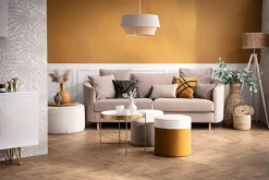Miliboo Runder Hocker aus ungebleichtem beigem Cord D70 cm LOUIS* Sitzsäcke|Sitzsäcke