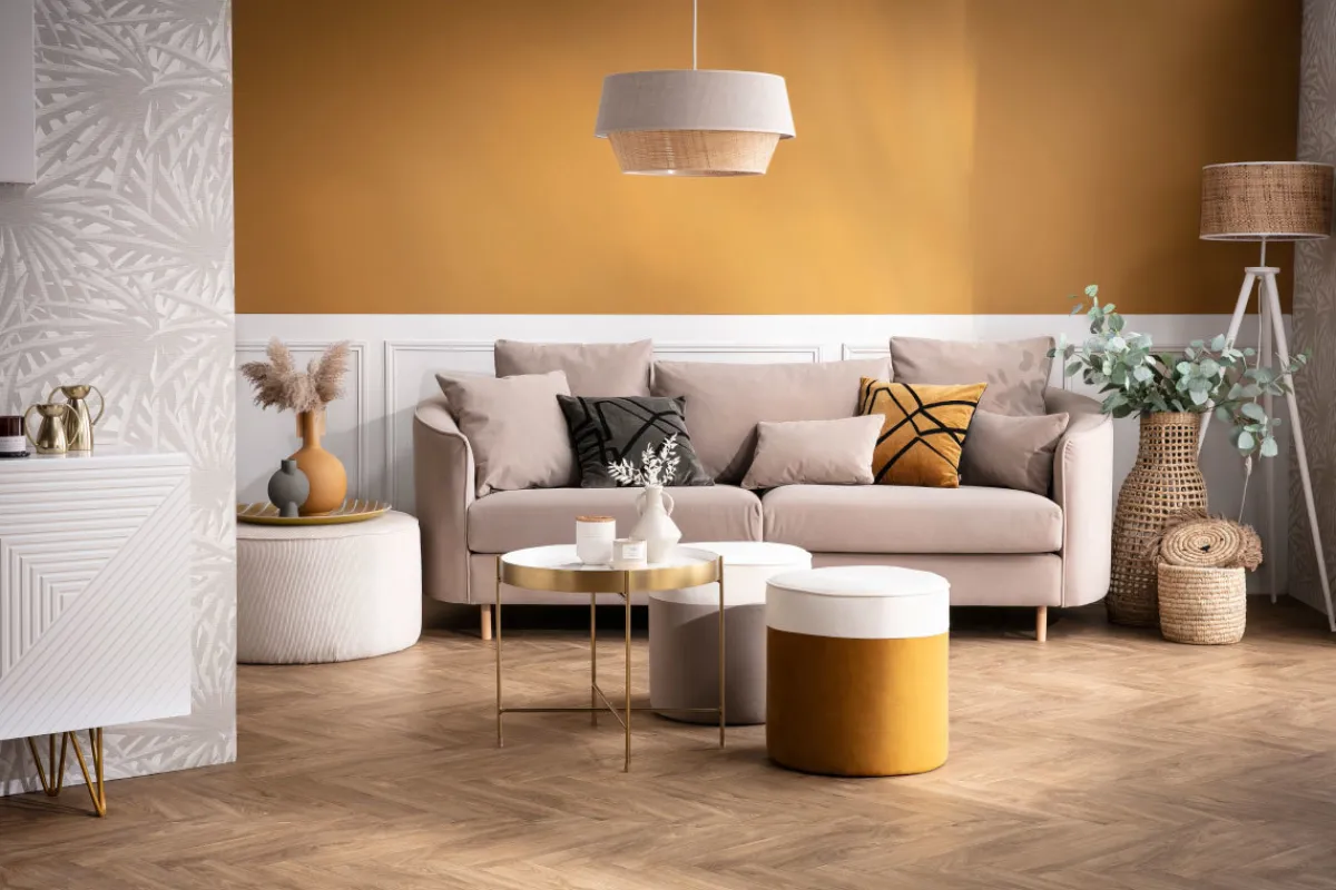 Miliboo Runder Hocker aus ungebleichtem beigem Cord D70 cm LOUIS* Sitzsäcke|Sitzsäcke