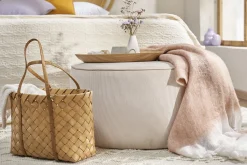 Miliboo Runder Hocker aus ungebleichtem beigem Cord D70 cm LOUIS* Sitzsäcke|Sitzsäcke