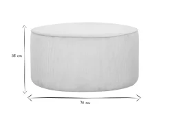 Miliboo Runder Hocker aus ungebleichtem beigem Cord D70 cm LOUIS* Sitzsäcke|Sitzsäcke
