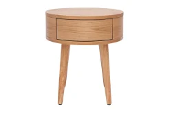 Miliboo Runder Nachttisch aus hellem Holz mit Schublade D45 cm JUDITH* Nachttische