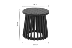Miliboo Runder niedriger Gartentisch aus Massivholz D40 cm NASSAU* Beistelltische|Gartentische