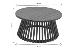 Miliboo Runder niedriger Gartentisch aus Massivholz D80 cm NASSAU* Couchtische|Gartentische